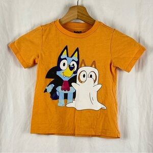 Bluey Halloween Graphic Kids Orange Graphic T-Shirt Size 4T